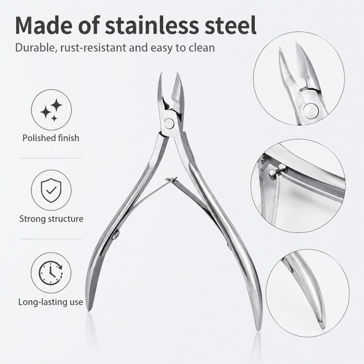 Stainless Steel Cuticle Nipper Manicure Tool for Nail and Cuticle Care, Single Cuticle Nipper