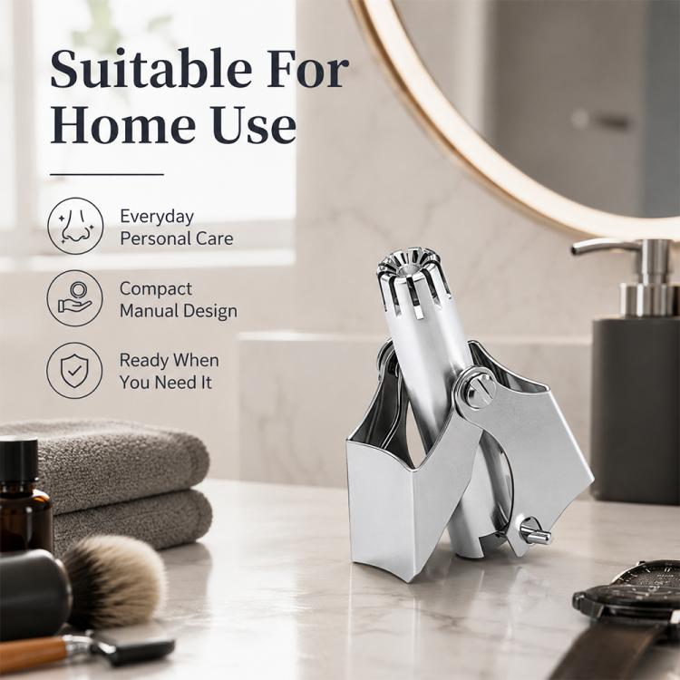 Portable Stainless Steel Manual Nose Hair Trimmer Travel Grooming Tool