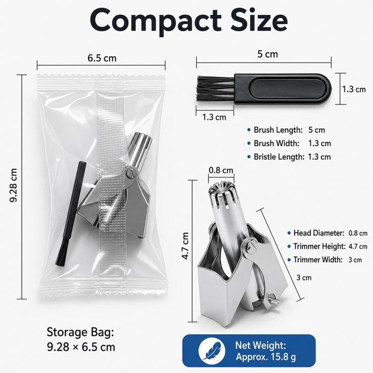Portable Stainless Steel Manual Nose Hair Trimmer Travel Grooming Tool