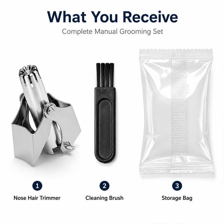 Portable Stainless Steel Manual Nose Hair Trimmer Travel Grooming Tool