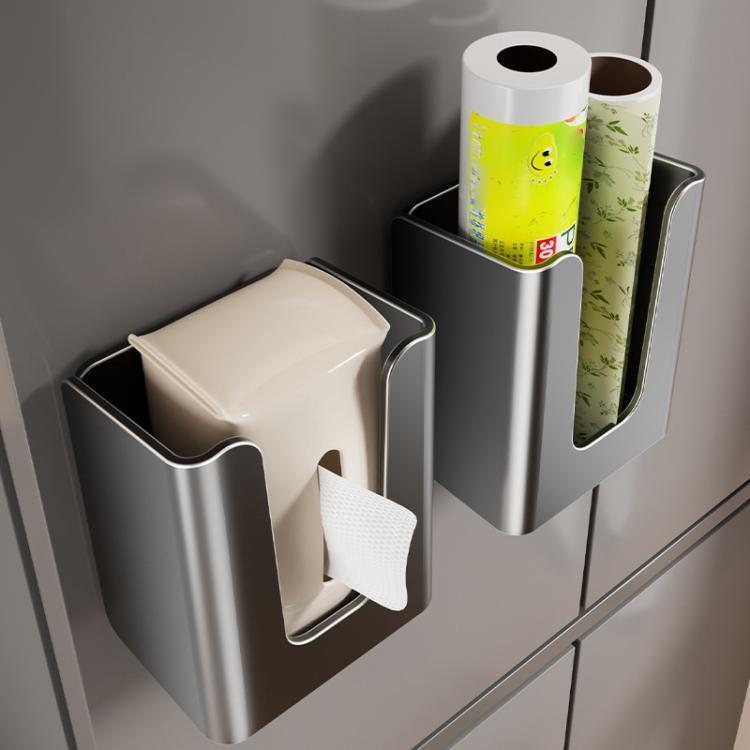 Wall Mounted Magnetic Tissue Holder No Drilling Carbon Steel Facial Tissue Box