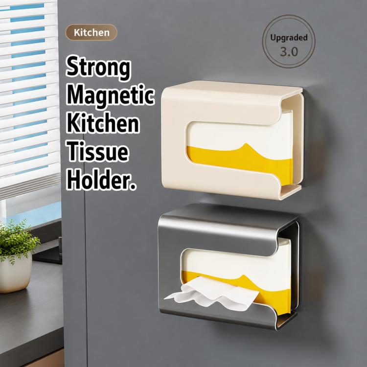 Wall Mounted Magnetic Tissue Holder No Drilling Carbon Steel Facial Tissue Box