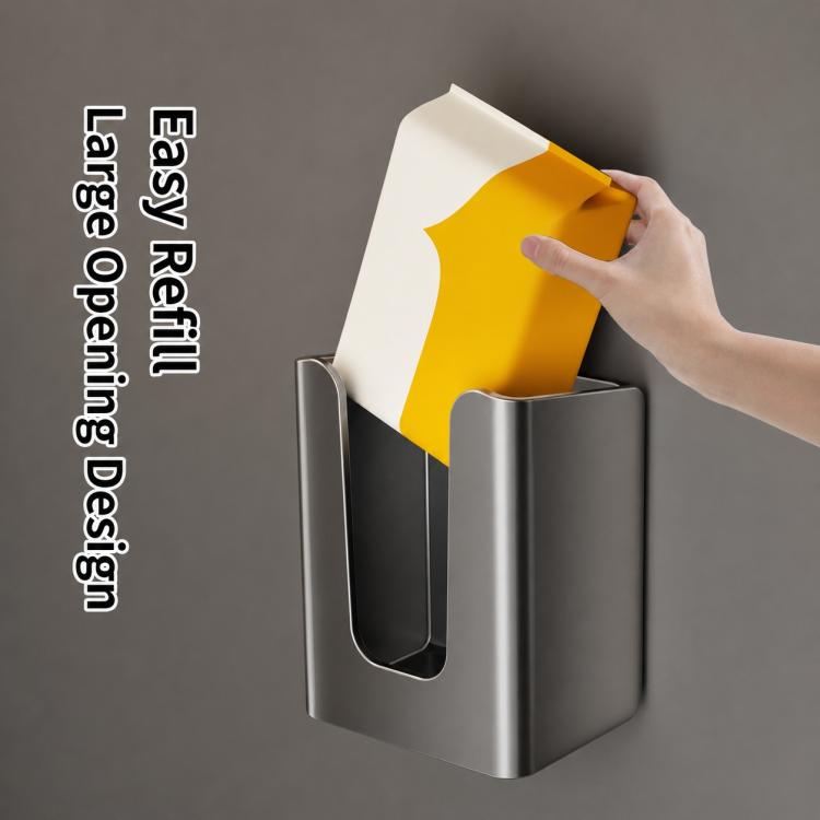 Wall Mounted Magnetic Tissue Holder No Drilling Carbon Steel Facial Tissue Box
