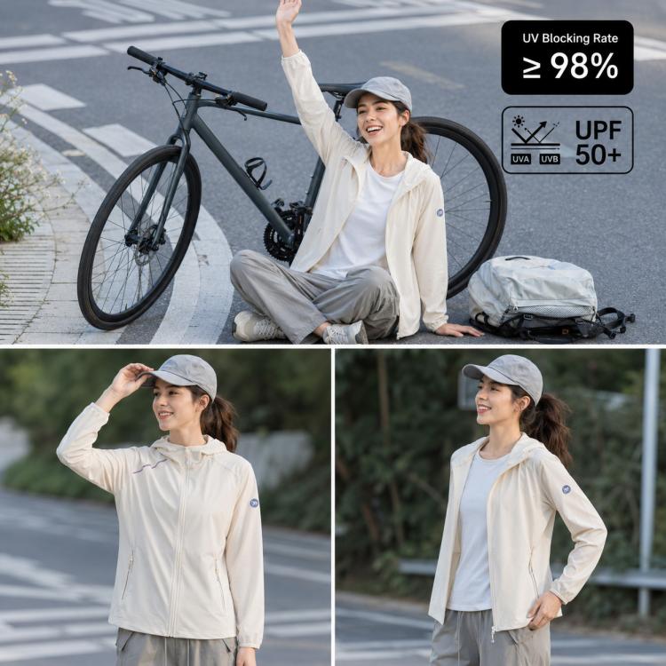 UPF50+ Lightweight Breathable Sun Protection Women Jacket, M, L, XL, 2XL