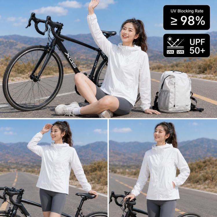 UPF50+ Cooling Fiber Lightweight Breathable Sun Protection Women Coat, M, L, XL, 2XL, 3XL, 4XL