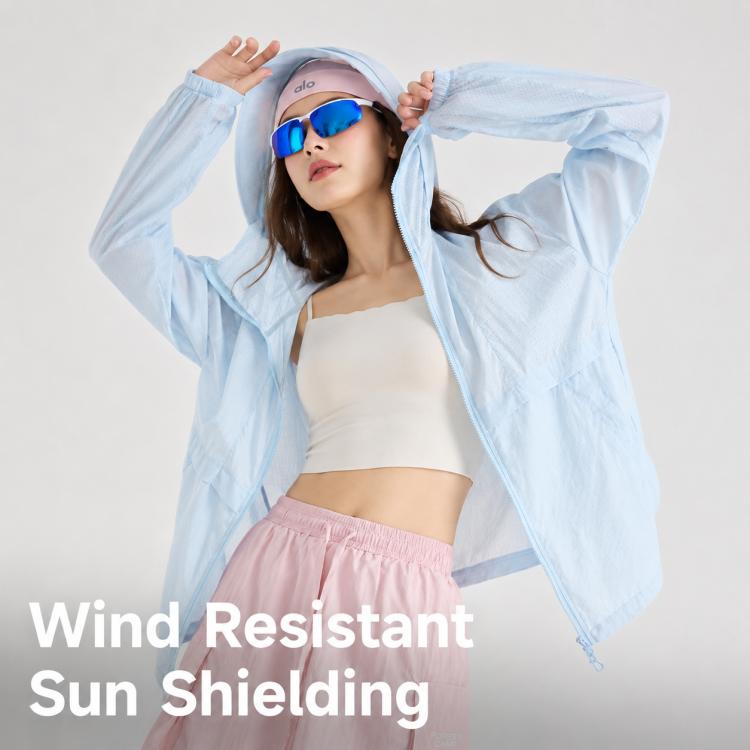 UPF50+ Cooling Fiber Lightweight Breathable Sun Protection Coat, XL, 2XL, 3XL