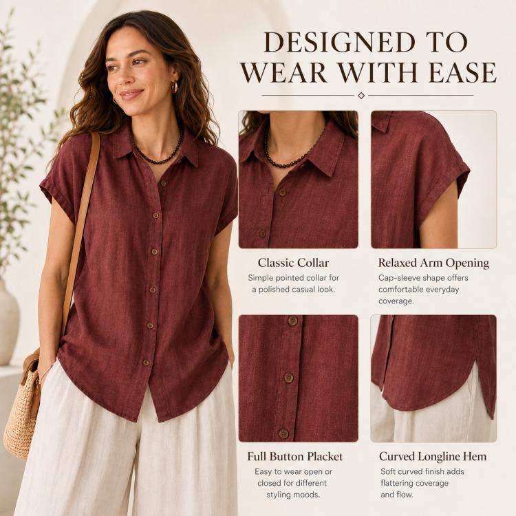 Lightweight Wrinkle-Resistant Quick-Dry Women Short Sleeve Shirt, M, L, XL, 2XL, 3XL
