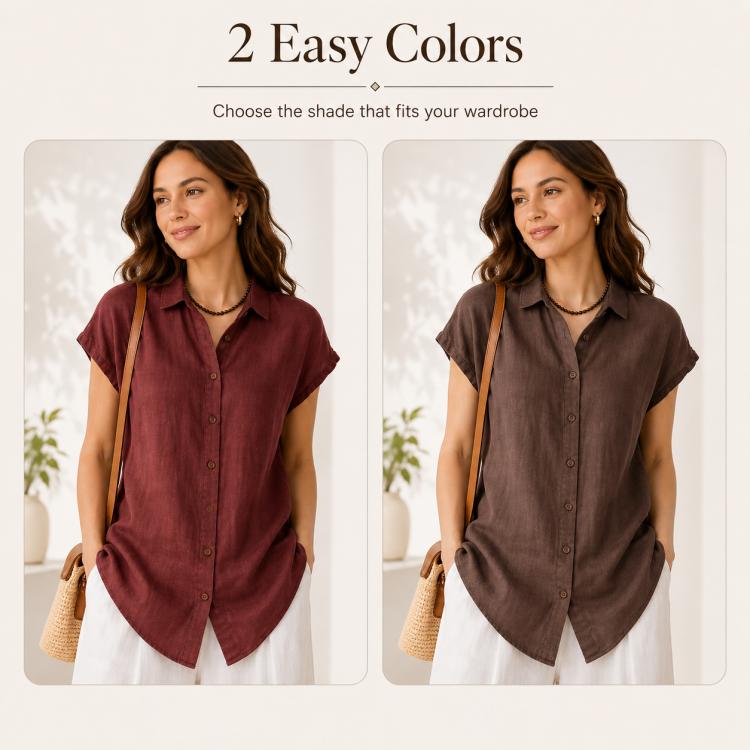 Lightweight Wrinkle-Resistant Quick-Dry Women Short Sleeve Shirt, M, L, XL, 2XL, 3XL
