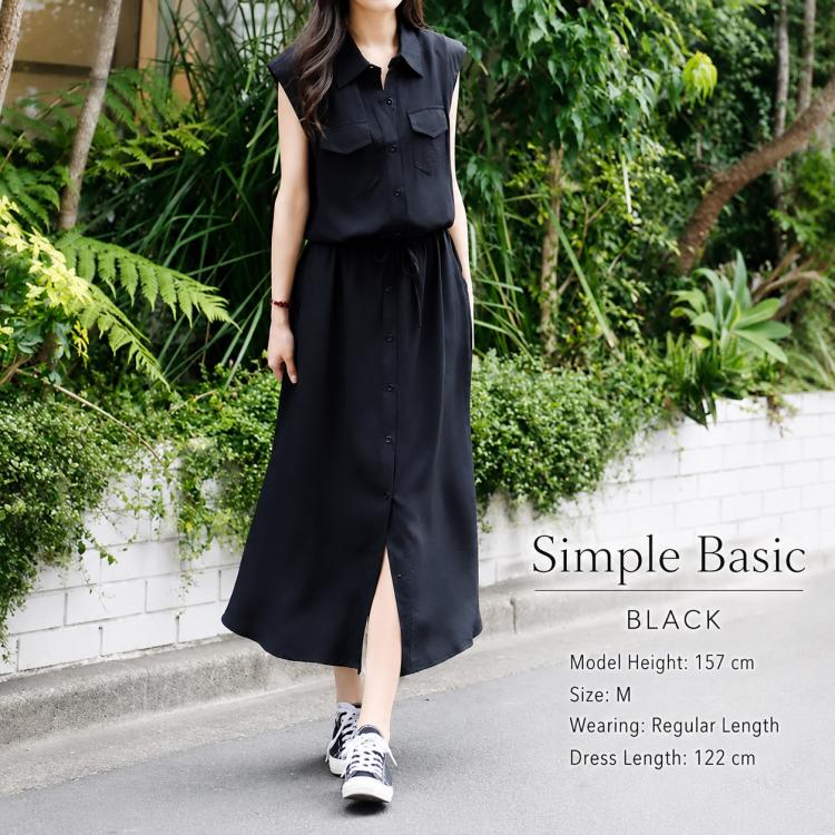 Elegant Sleeveless Lapel Summer Women Dress, M, L, XL, 2XL