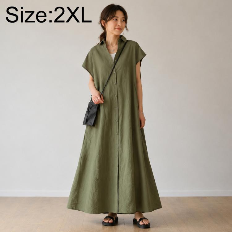 Short Sleeve Casual Short Sleeve Lapel Shirt Dress, S, M, L, XL, 2XL