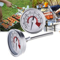 Stainless Steel Oven Thermometers BBQ Smoker Pit Grill Bimetallic Thermometer Temp Gauge Cooking Tools with Dual Display & Anti-fog Glass, WSS-411