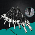 7 in 1 Woodworking Countersink Chamfer Three-Pointed High-Speed Steel Drill Bits Set, 3-10mm, 7 PCS/Set