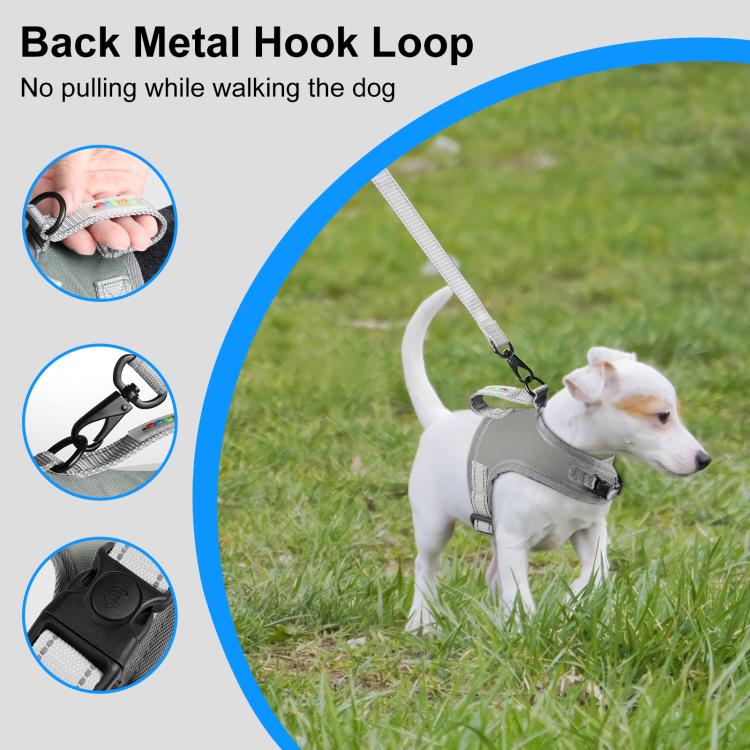 FunAdd Traction Rope Reflective Breathable Nylon Pet Vest Dog Harness, Size: S, Size: S