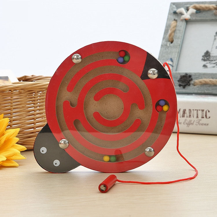 Children Puzzle Toy Wooden Magnetic Small Size Animal Maze, Ladybug, Tortoise, Monkey, Starfish, Snail, Frog, Duck, Fish, Owl