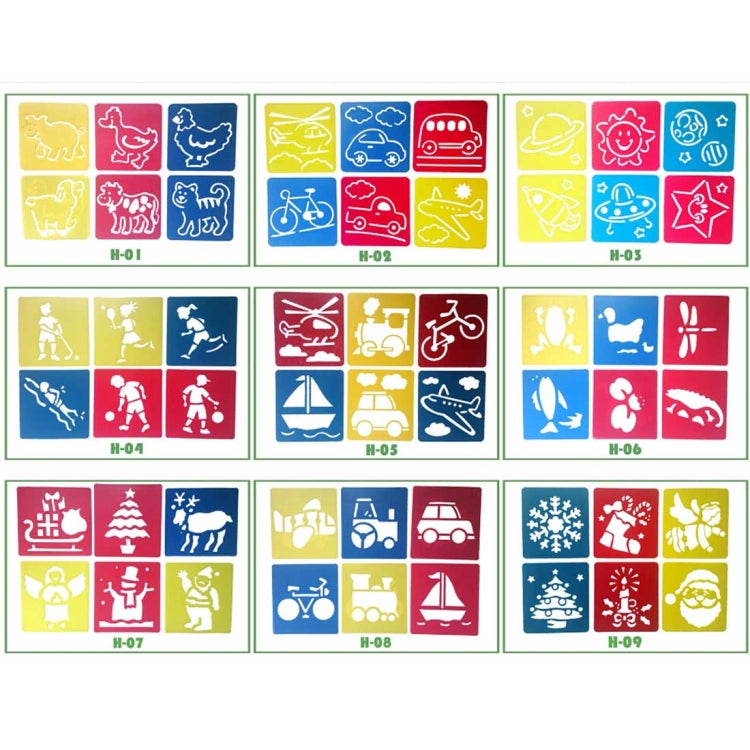 2 Sets (6 PCS / Set ) Children Plastic Painting Drawing Template Stencil Kids Toy, Random Style Delivery, 2 Sets Drawing Template