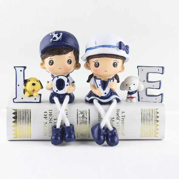 Creative Resin LOVE Navy Family Set Dolls Ornaments Wedding Bedroom Decoration Gifts, LOVE Navy Family