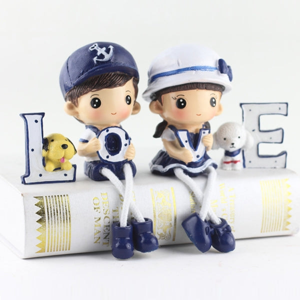 Creative Resin LOVE Navy Family Set Dolls Ornaments Wedding Bedroom Decoration Gifts, LOVE Navy Family