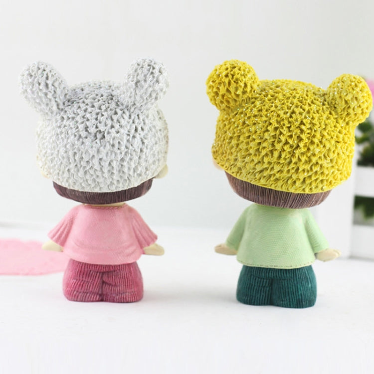 Creative Resin Cartoon Shaking Head Adorkable Couple Ornaments Car Home Bedroom Decoration Gifts, Head Adorkable Couple