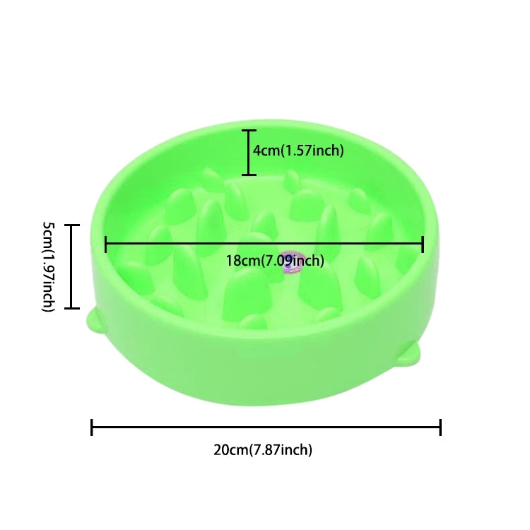 Pet Bowl Preventing Choking PP Bowl, Round Green