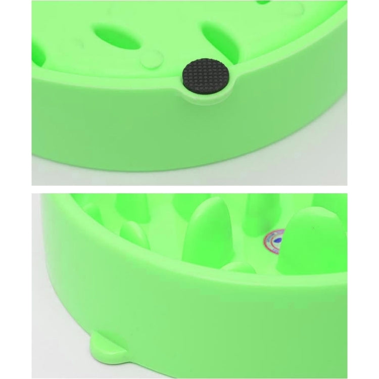 Pet Bowl Preventing Choking PP Bowl, Round Green