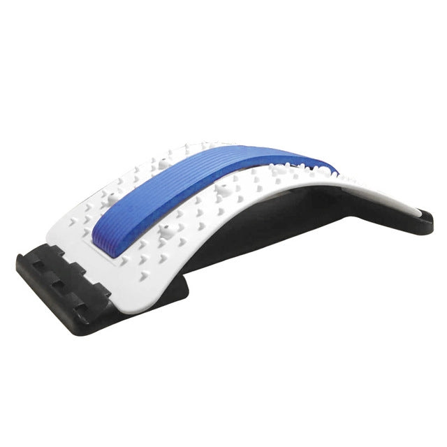 Lumbar Traction Stretching Device Posture Corrector Waist Support Spine Pain Relief Back Massage Stretcher, White Blue, White Purple, Black Green, Black Blue, Black Purple, Black Red, Red White, White Green