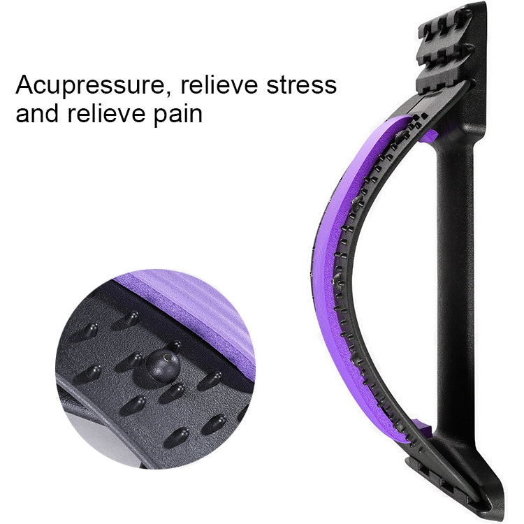 Lumbar Traction Stretching Device Posture Corrector Waist Support Spine Pain Relief Back Massage Stretcher, White Blue, White Purple, Black Green, Black Blue, Black Purple, Black Red, Red White, White Green