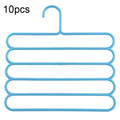 10pcs Multi-function 5 Layers Pants Scarf Silk Tie Plastic Clothes Hangers, 5 Layers Pants Hangers