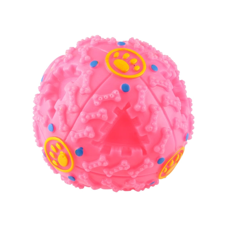 Pet Food Dispenser Squeaky Giggle Quack Sound Training Toy Chew Ball, Size: L, Ball Diameter: 11.5cm, Size: L, Pink