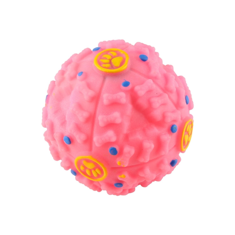 Pet Food Dispenser Squeaky Giggle Quack Sound Training Toy Chew Ball, Size: S, Ball Diameter: 7cm, Size: S, Pink