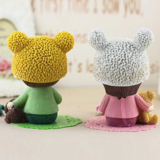 1 Pair Creative Resin Crafts Hanging Feet Adorkable Couple Dolls Ornaments Home Wedding Decoration Gift, Adorkable Couple Dolls