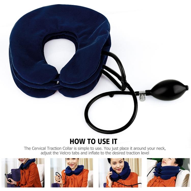 Household Full Cashmere Cervical Traction Instrument Neck Protection Inflatable Cervical Spine Massage Instrument, Full Cashmere (Rose Red), Full Cashmere (Black), Full Cashmere (Coffee), Full Cashmere (Grey), Full Cashmere (Blue), Full Cashmere (Purple)