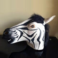 Popular Pretty Halloween Mask Masquerade Emulsion Horse Head Zebra Mask for Men and Women, Zebra