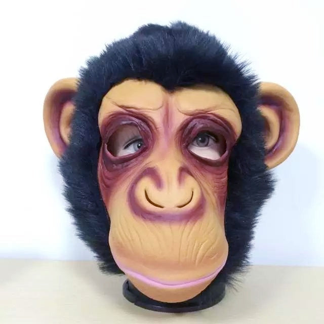 Popular Lovely Halloween Mask Masquerade Emulsion Gorilla Mask for Men and Women, Gorilla