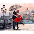 DIY Creative Paint By Numbers Oil Painting Kiss Lovers Art Painting without Framework, Size: 40*50 cm, Kiss Lovers Art Painting