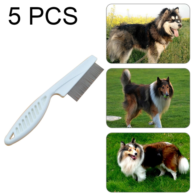 5 PCS Pet Cats Dogs Supplies Combs Fine Toothed Stainless Steel Needle Fleas Removal Combs, Length: 18.5cm, Length: 18.5cm, White, Length: 18.5cm, Blue, Length: 18.5cm, Purple