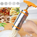 5 Molds Household Manually Small Stainless Steel Pressing Style Handhold Noodle Machine, 5 Molds