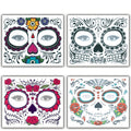4pcs Halloween Waterproof Temporary Face Tattoo Stickers, Size: 150*125mm, Random Style Delivery, 150*125mm