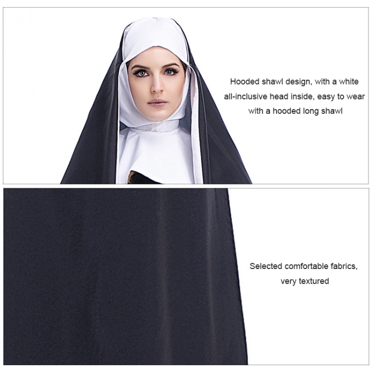 Halloween Costume Women Nun Missionary Cosplay Clothing, Size:S, Size:M, Size:L, Size:XL