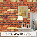 Rainbow Stone Rainbow Stone Creative 3D Stone Brick Decoration Wallpaper Stickers Bedroom Living Room Wall Waterproof Wallpaper Roll, Size: 45 x 1000cm, Rainbow stone