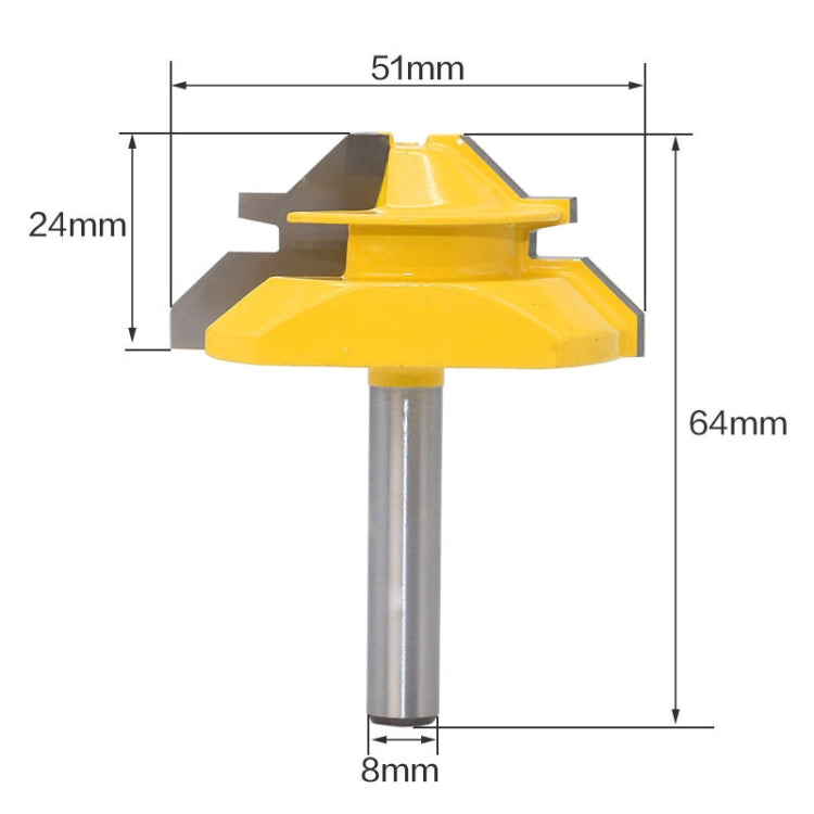 1/4 x 2 Shank Woodwork 45 Degree Engagement Tenon Cutter Blade Right Angle Accessories Knife Woodworking Tools, 1/4 x 2
