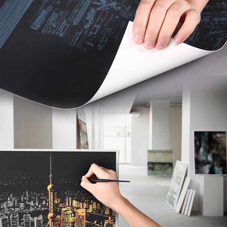 Bright City DIY Drawing Picture Wall Painting Scratch Card Golden Night View Paint Arts Paper Hand Painted Home Decoration Creative Handmade Gifts, Size:41*28.7cm, Panorama London, Panorama Paris, Dubai