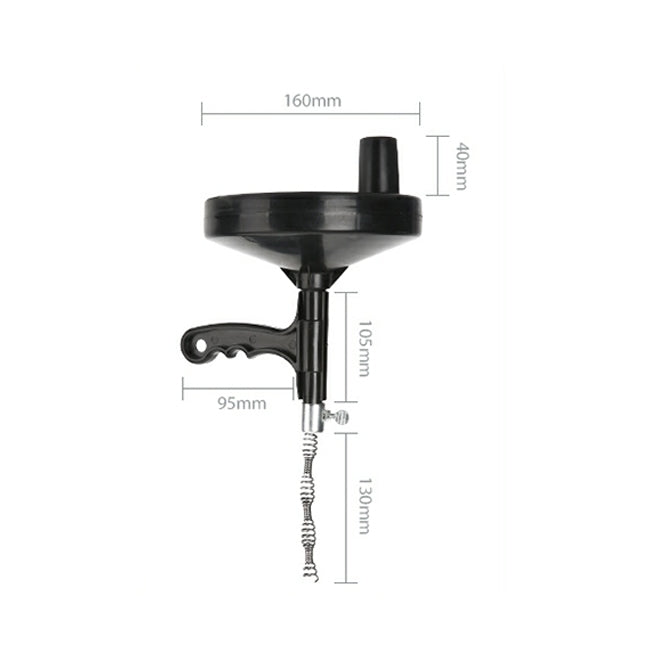5m Metal Head kitchen Toilet Sewer Blockage Hand Tool Pipe Dredger Drains Dredge Pipes Sewer Sink Cleaning Clogs, Blockage Hand Tool Pipe