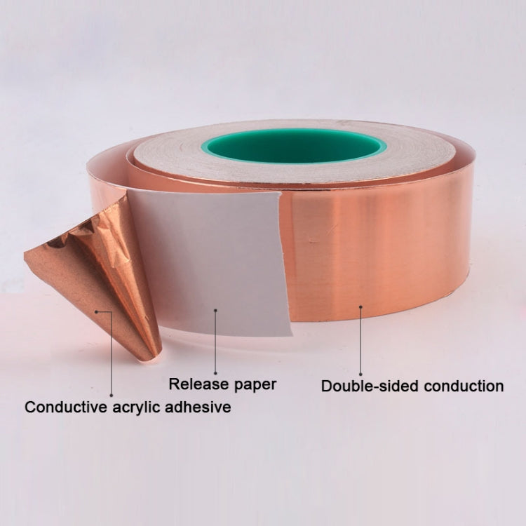 Pure Copper Double-sided Conductive Copper Foil Tape Signal Masking Tape, Size: 20m x 20mm, Size: 20m x 20mm
