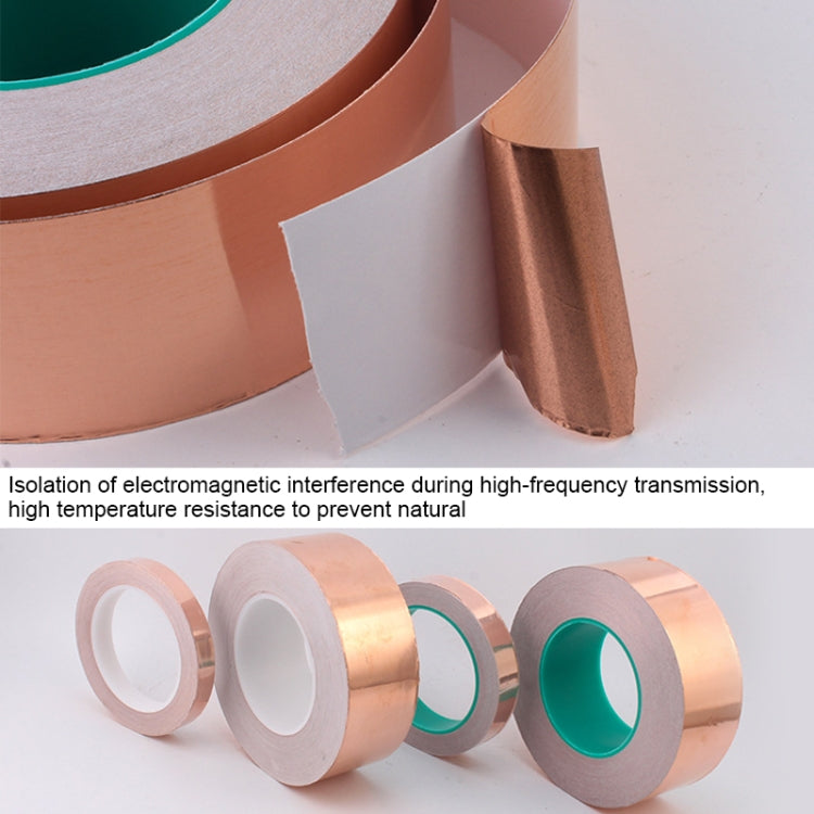 Pure Copper Double-sided Conductive Copper Foil Tape Signal Masking Tape, Size: 20m x 30mm, Size: 20m x 30mm