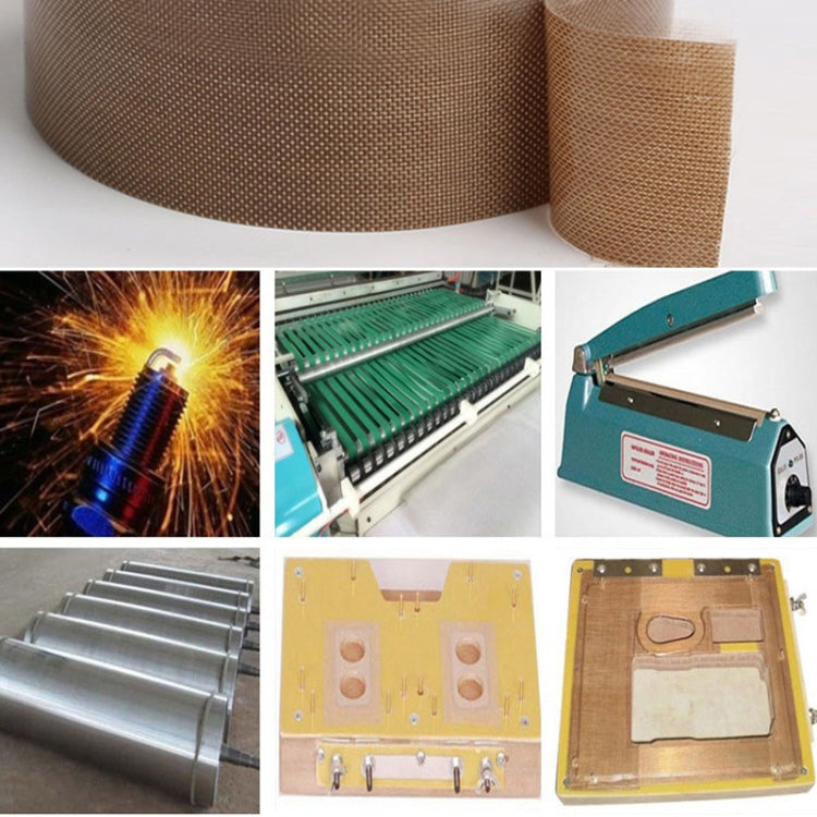 Teflon High Temperature Resistant Cloth Tape Sealing Machine Heat Insulation Tape, Size: 10m x 50mm, Size: 10m x 50mm