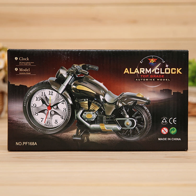 Cartoon Motorcycle Alarm Clock Bedroom Plastic Pointer Alarm Clock, Size: 23*13*6cm, Black, Gold, Black, Gold, Gold, Red