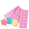 12-Capacity DIY Silicone Chocolate Molds(Lollipop Shape), Cherry Blossoms Shape, Cow Shape, Lollipop Shape