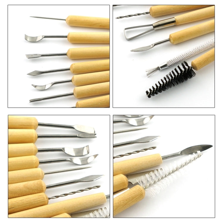 11 in 1 Wooden DIY Clay Cutter Pottery Clay Sculpture Utility Knife Set, Sculpture Utility Knife Set