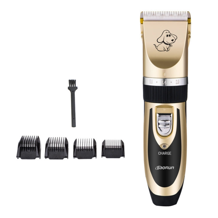 P2 110-240V Ceramics Titanium Professional Pet Electric Scissors Pets Hair Clippers with Four Combs, Ceramics Titanium Scissors