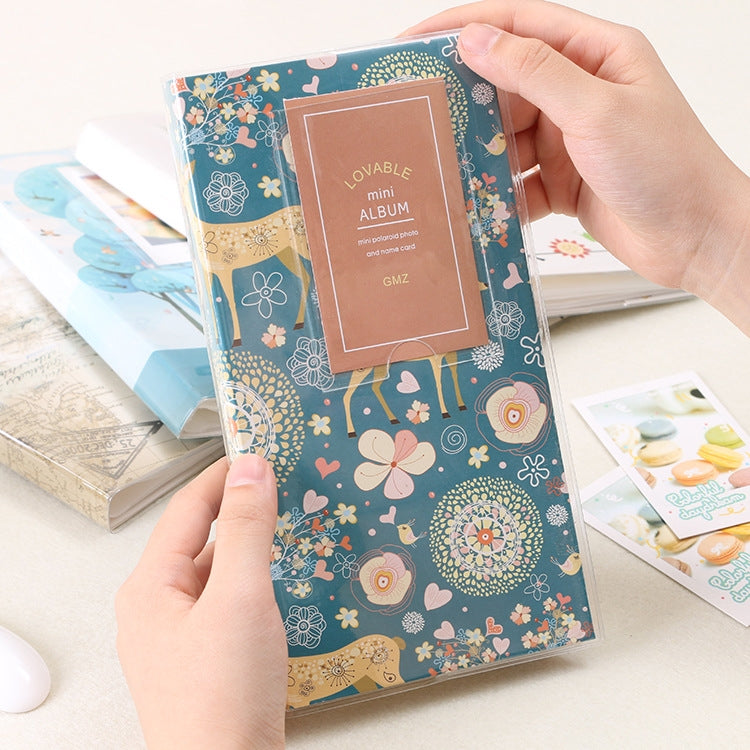 3 inch DIY Creativity Insert Type Mini Exquisite Photo Album, Forest Deer Pattern, Iron Tower Pattern, Little Swallow Pattern, Baymax Pattern, Four Leaf Clover Pattern, Many Trees Dry Pattern